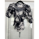 Amuse Society Wrap Top Black White Women’s Size S Palm Leaf Revolve NEW Photo 3