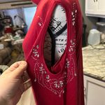 Red Long Sleeve Dress with Rhinestone Details Size L Photo 1
