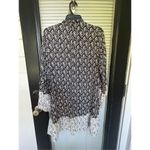 ZARA Long Sleeve Dress Peephole Tie Lightweight Black White Size L Photo 10