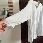 Natural Life  | Oversized  White Gauze Raw Hem Shirt Swim Cover Up | XL Photo 2