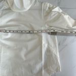 Anthropologie NWT  long seamed sleeve mock neck rounded shoulder white blouse S Photo 6