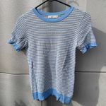ZARA  Knit Top Shirt Light Blue Gold Women’s  Sz M Photo 0
