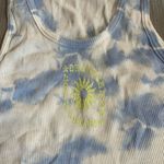 Daydreamer Blue and White Cloud Tie Dye Ribbed Crop Cotton Tank size XS Photo 5
