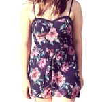 Xhilaration Coquette Garden Floral Romper with Empire Waist & Built-In Bra – Size M Photo 2