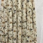 Hayden Floral Midi Skirt - Cream and Brown Boho Small Photo 1