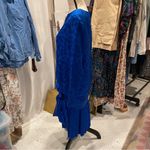 Vintage 80’s blue floral silk drop waist Pat Argenti giant bow tie pleated dress Size 8 Photo 9