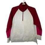 Nike  Quarter Zip Pullover Sweatshirt Size Medium Gray Pink Just Do It Athlesiure Photo 0