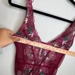 Victoria's Secret  VS Size Small Burgundy Floral Lace Bodysuit Teddy Lingerie Photo 6