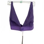 SKIMS Purple Cotton Rib Stretch Plunge Bralette Ultra Violet NWT Small Photo 2