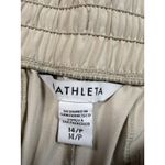 Athleta  Avenue Wide Leg Crop‎ Pull On Pants Womens 14P Beige Drawstring Pockets Photo 3
