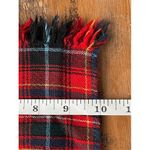 Vintage Scotland Pure Wool Tartan Plaid Scarf Red Fringe 58" x 10" Winter Wrap Photo 3