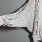 Free People Women White Faff & Fringe Pullover Sweater Scoop Neck size Large. Photo 2
