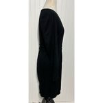 Boden Long Sleeve Sheath Mini Dress Cotton Accented Waist Pockets Knit Black 10 Black Photo 3