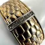 Gold tone rhinestone hinged bangle bracelet Photo 4