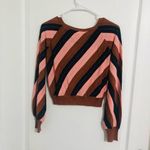 Foxiedox Brand New No Multi Metallic Striped Crop Sweater Size Medium For Women Photo 3