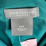 Ann Taylor 100% silk turquoise green print dress size 10P NWT Photo 5