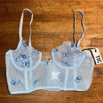 Tic Toc  Powder Blue Butterfly Appliqué Strap Bralette Photo 0