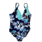 Athleta  Swimsuit Seychelles One Piece Hero Bloom Dress Blue Women's XL Photo 4