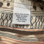 Satin Shift Dress 60s Mod Style Open Back Tie Date Night Boho Print Mini Brown Size L Photo 3