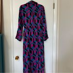 House of Harlow 1960 Printed Satin Wrap Dress Size Large Womens Blue Photo 2