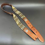 NOCONA Genuine Leather Beaded Bone & Conch Western Bohemian Belt NO BUCKLE Brown Photo 14