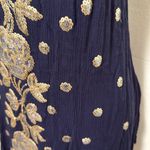 Ark & Co. gold sequined floral dark navy blue dress woman size SMALL Photo 5