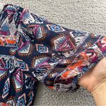 Old Navy  Chiffon Short Sleeve V Neck‎ Empire Waist Aztec Midi Dress Boho Women L Photo 3