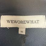 We Wore What  Terry Cropped Half Zip in Dress Blue Photo 5