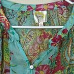 Anthropologie  Fig and Flower floral paisley blouse size S Photo 7