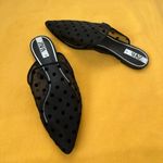 ZARA Black Mesh Polka Dot Mules Photo 5