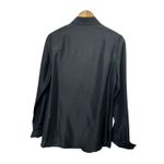 Diane Gilman Y2K  100% Silk Black Button-Up Long Sleeve Shirt Bead Detailing Sz M Photo 8