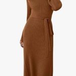 NEW Bell Long Sleeve Sweater Bodycon Ribbed Knit Pullover Midi Dress M NO BELT Red Size M Photo 1