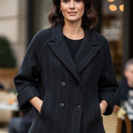 Brooks Brothers  100% Wool Double Breasted Cropped Trench Coat Women’s‎ 8 Photo 0