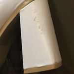 Square Toe Faux Leather Heeled Boots White Size 9 Photo 11