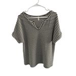 Evaless Green‎ & Cream Striped Textured Knit Top Size L Green Size L Photo 1