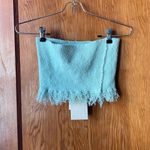 NWT Rus Fideo Top | Distressed Fringe Tube Top Pistachio Green Size M Photo 3