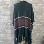 Free People  Striped Fringe Juno Boucle Poncho Sweater Photo 4