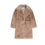 The Drop Sand Kiara Loose Fit Long Faux Fur Coat Beige XXS Photo 4