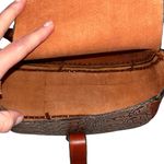 Hand Tooled Brown Leather Saddlebag Crossbody Purse Photo 6