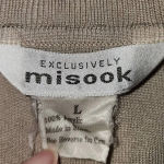 Misook Exclusively  Womens Tan Black Open Front Cardigan Sweater Large‎ Photo 3