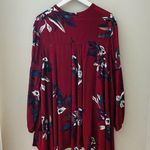 Free People  Button Neck Electric Orchid Tree Swing Tunic Dress Red Sz Sm… Photo 5