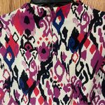 ZARA  Abstract Print‎ Mock Neck Long-Sleeve Crop Top Size Small Pink Purple Blue Photo 12