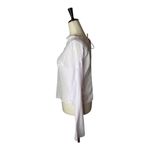 ZARA  Shirt Women XS Purple Lilac Sheer Raw Seam Detail Tie Neck Open Back Top‎ Photo 3