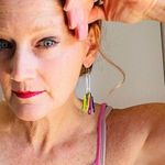 Handmade funky Earring, Colorful, Bright pierced Photo 1