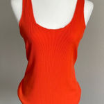 ZARA Women's Orange Ribbed Sleeveless Top Size L Photo 0