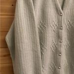 VNTG Kerri & Kelsey Small Green Coquette Cable Knit Ribbed Button Front Cardigan Photo 2