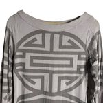 Fortune Gray Bateau Neck Long Sleeve Geometric Oriental Print Shift Dress Size L Size L Photo 1