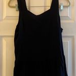 Loft Navy Blue Peplum Crepe Tank Top Blouse Size Small Photo 1
