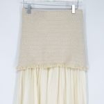 ZARA NEW Mixed Media Pull On Maxi Skirt S Cream Photo 3