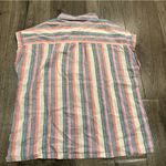 Orvis Women's Ladies Short Sleeve Button Up Linen Blend Shirt Top Stripe S Photo 13